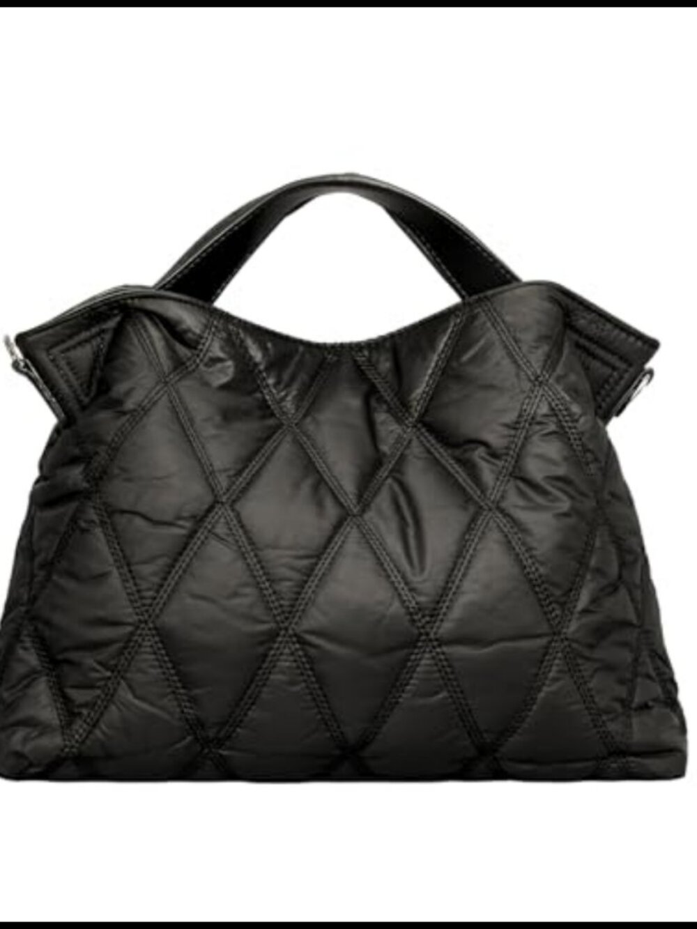 Quilted Puffer Tote Bag Nylon Lightweight Crossbody Purse with Strap
